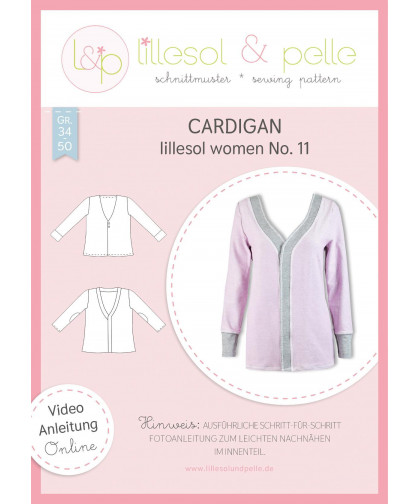 Cardigan Women No. 11 by lillesol & pelle, Papierschnitt