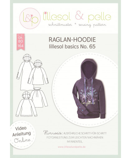 Raglan-Hoodie - basics No. 65 by lillesol & pelle, Papierschnitt