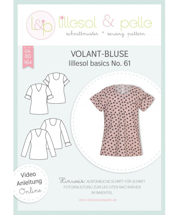 Volant-Bluse - basics No. 61 by lillesol & pelle, Papierschnitt