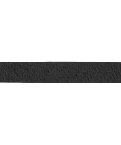 1m Schrägband uni 20mm - schwarz (000)