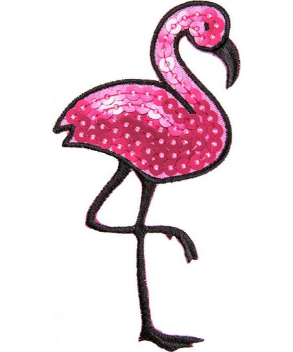 Applikation "Flamingo" mit Pailletten