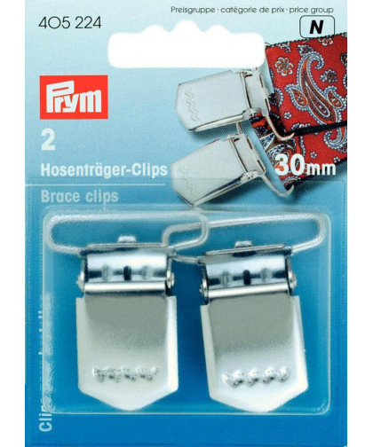 PRYM Hosenträger Clips 30mm - silber