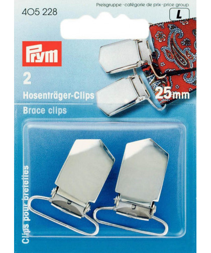 PRYM Hosenträger Clips 25mm - silber