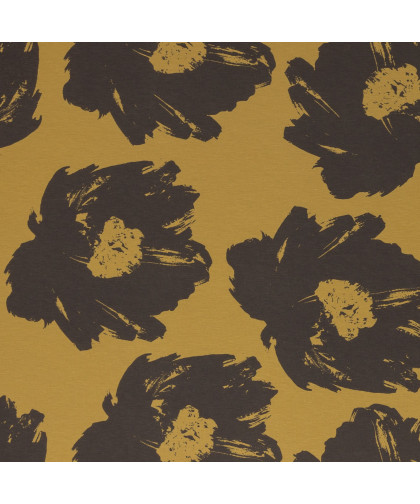 0,1m Jersey "Veronika" Blumen olivgrün