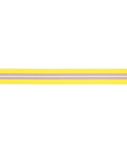 1m Besatzband "Streifen" 25mm - gelb/grau