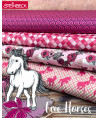 0,1m Baumwolle "Free Horses" Rosen by Steinbeck