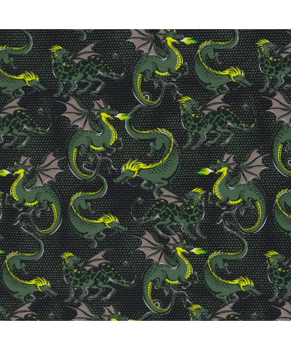 0,1m Sweat French Terry "Mystic Dragons" by Steinbeck
