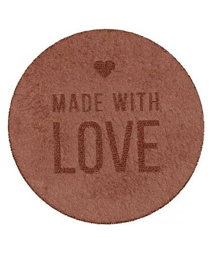Label / Etikett - Made with Love - Wildlederimitat altrosa