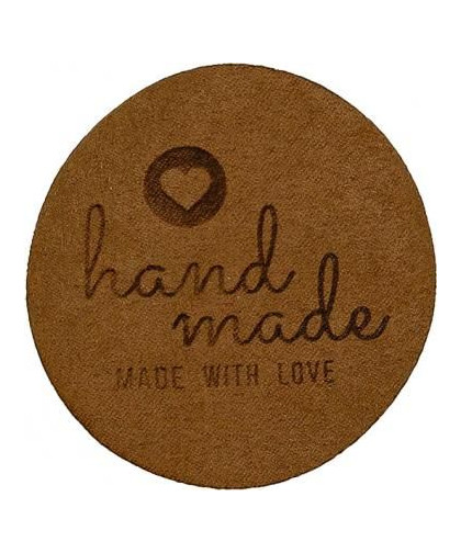 Label / Etikett - Handmade with Love - Wildlederimitat braun