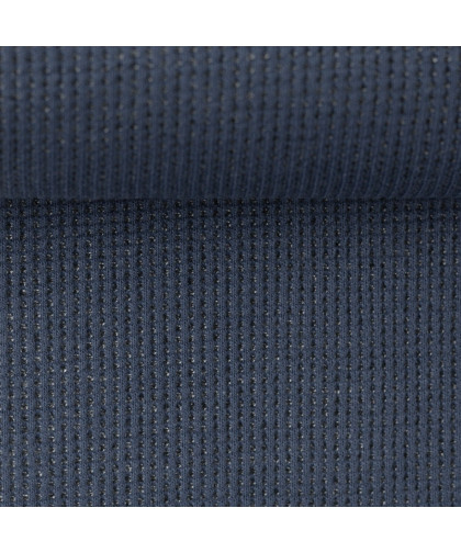 0,1m Doubleface Waffelstrick "Drogon" - jeansblau