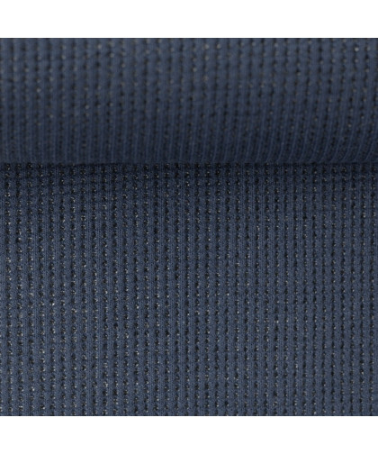 0,1m Doubleface Waffelstrick "Drogon" - jeansblau