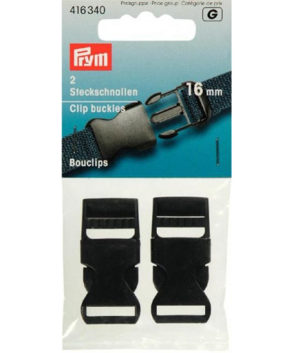 PRYM Steckschnalle Kunststoff 16mm schwarz