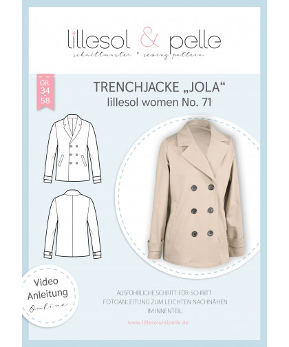 Trenchjacke "Jola" Women No. 71 by lillesol & pelle, Papierschnitt