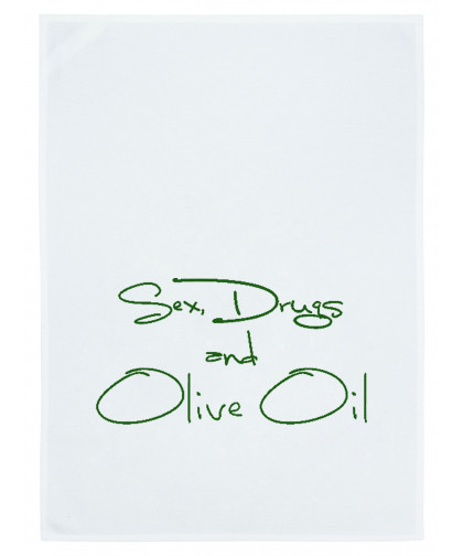 Geschirrtuch "Sex, Drugs and Olive Oil"