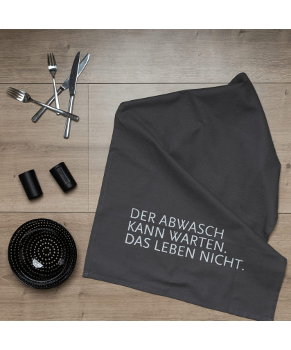 Geschirrtuch "Abwasch kann warten"