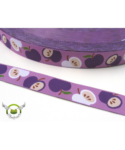 Webband "An apple a day" lila, Hamburger Liebe