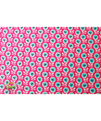 0,1m Feincord "Lovely Flowers" pink - HHL
