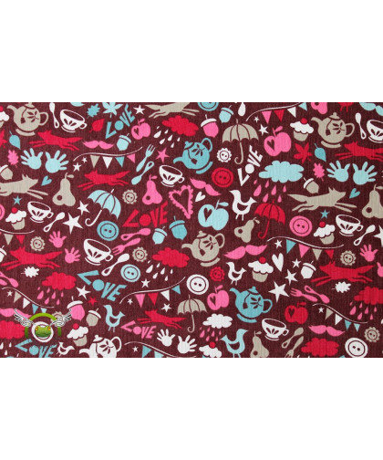 0,1m Feincord "Lovely Things" bordeaux - HHL