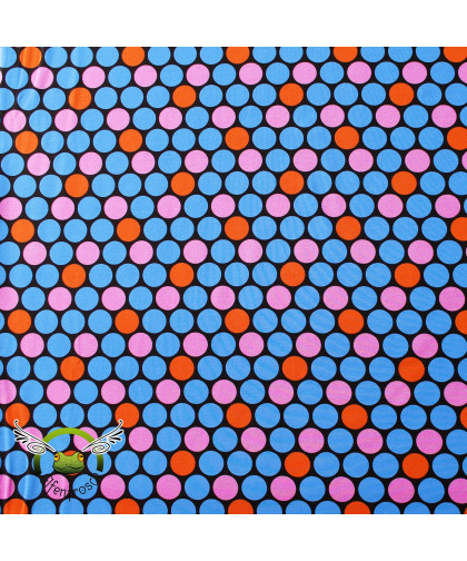 Jersey "Pudel Punkte" rosa-blau