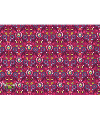 Feincord "Ostersand" Blumen pink