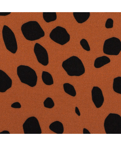 Viskose "Pauline" Dots - rostbraun
