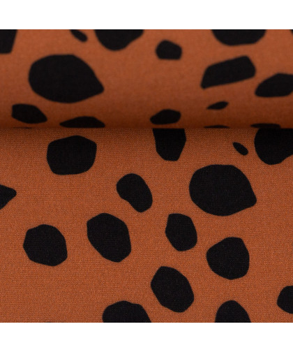 Viskose "Pauline" Dots - rostbraun