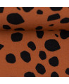 Viskose "Pauline" Dots - rostbraun