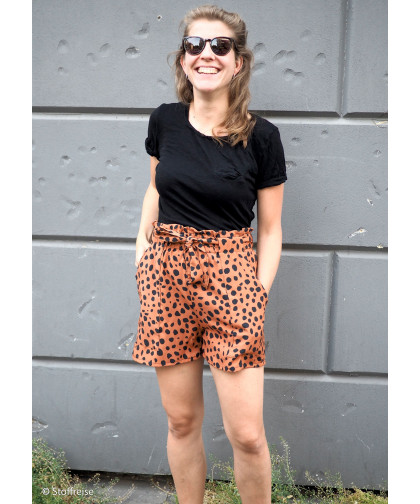 Viskose "Pauline" Dots - rostbraun