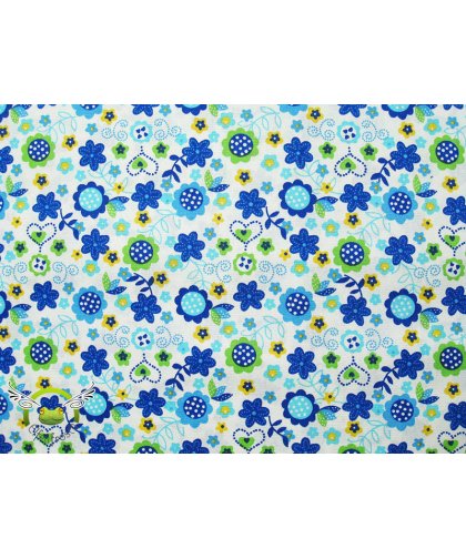 Baumwolle Blumen blau