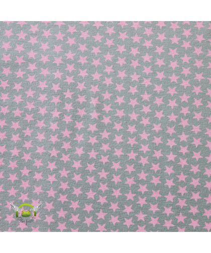 0,1m Jersey "Sterne" pastell grau-rosa