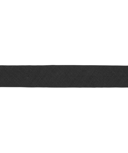 1m Schrägband uni 20mm - schwarz (000)