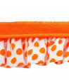 1m Volantband Punkte Weiß/Orange