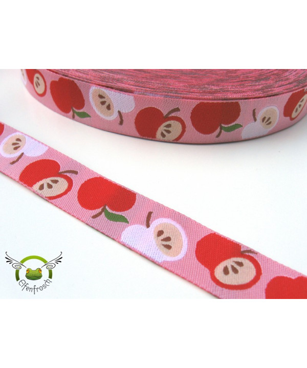 Webband "An apple a day" rot, Hamburger Liebe