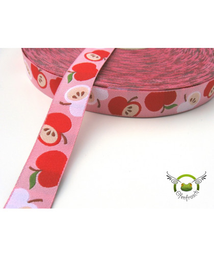 Webband "An apple a day" rot, Hamburger Liebe