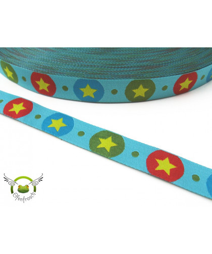 Webband "STARdotzz" türkis, Farbenmix