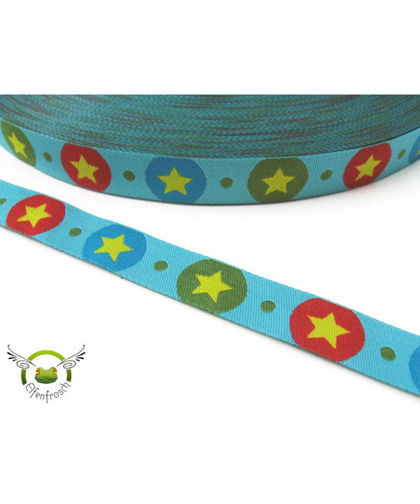 Webband "STARdotzz" türkis, Farbenmix