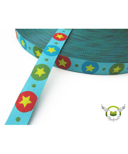 Webband "STARdotzz" türkis, Farbenmix