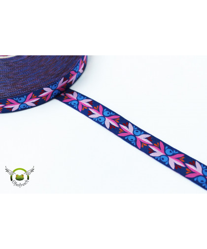 Webband "Eden" Leafy Canopy blau-pink, Hamburger Liebe