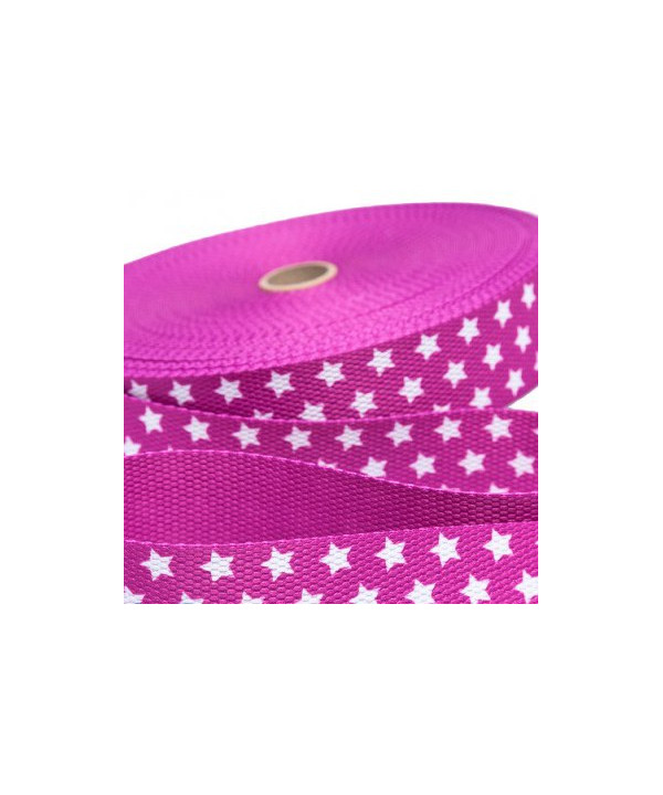 Gurtband Sterne 30mm Fuchsia