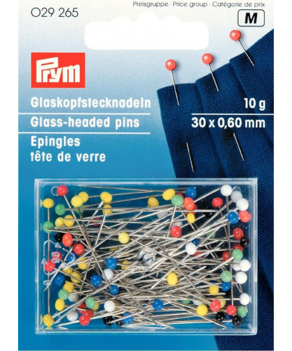 PRYM Glaskopfnadeln ST 0,60 x 30 mm bunt