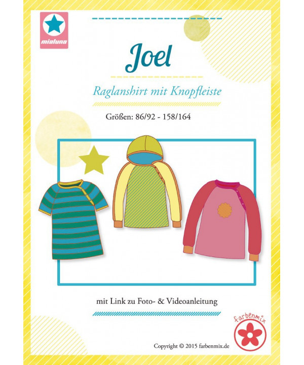 Joel, Raglanshirt mit Knopfleiste, Papierschnittmuster