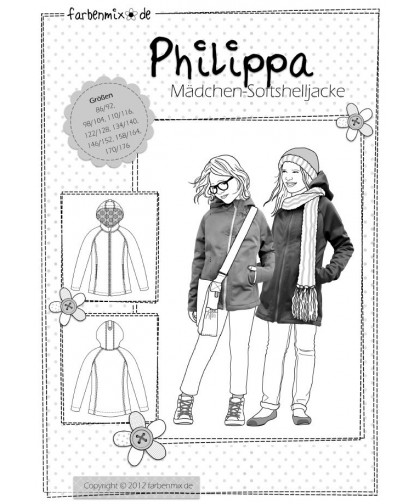 Softshelljacke Mädchen  "Philippa", Papierschnittmuster