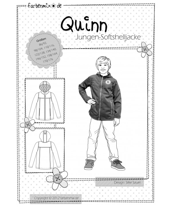 Softshelljacke Jungen "Quinn", Papierschnittmuster