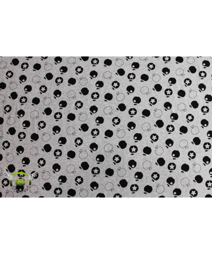 0,1m Jersey "Apfel mit Stern" grau meliert