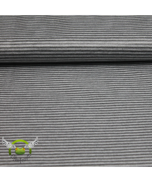 0,1m Regenjackenstoff / Beschichteter Jersey "Stripe" grau