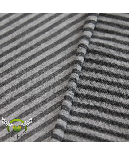 0,1m Regenjackenstoff / Beschichteter Jersey "Stripe" grau