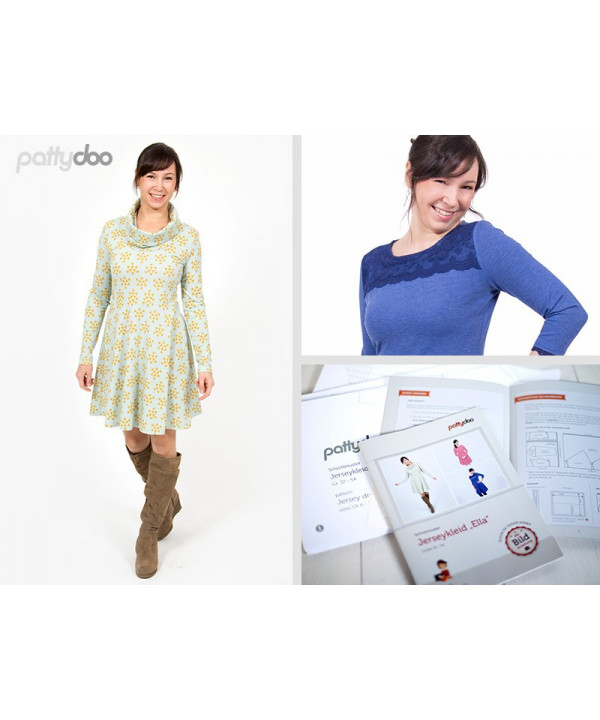 Kleid "Ella" Jerseykleid by pattydoo, Papierschnittmuster