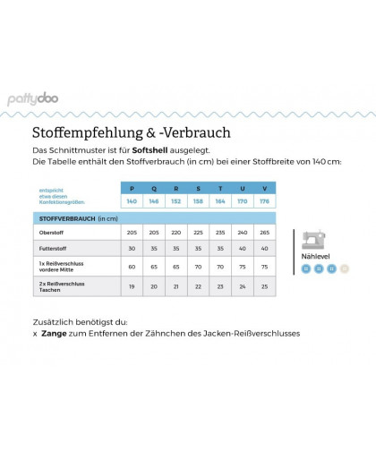 Softshelljacke "Jacky" Gr. 140 - 176  by pattydoo, Papierschnittmuster