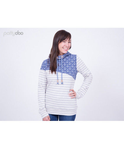 Kapuzenpullover "Nelly" Hoodie by pattydoo, Papierschnittmuster