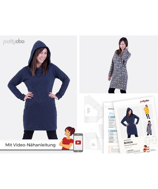 Kleid "Ronja" Sweatkleid by pattydoo, Papierschnittmuster